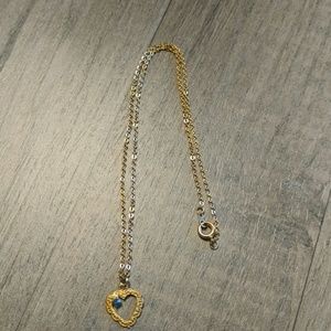 Necklace gold heart birthstone